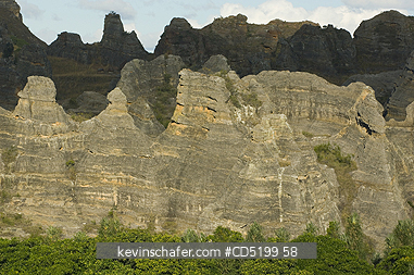 MADAGASCAR: Madagascar, Isalo National Park, Eroded sandstone landscape