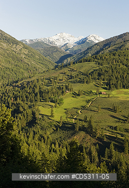 CASCADES, METHOW VALLEY, WASHINGTON, USA: Wolf Creek Valley, North Cascades from Sun Mountain, JUNE