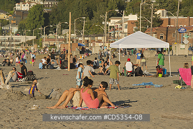 SEATTLE: Summer on Alki Beach, West Seattle, Puget Sound, Seattle, Washington SUMMER