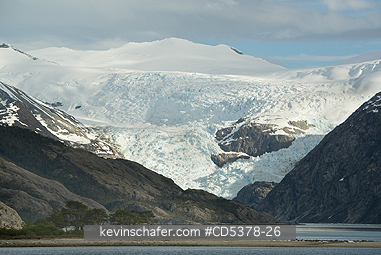 CHILE, SCENIC: Massive glacier, south arm of Parry Fjord, Alberto de Agostini National Park, Tierra del Fuego, Chile
