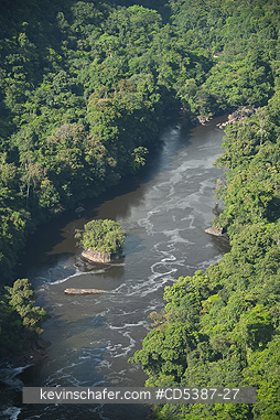 GUYANA, SCENIC: Island in Potaro River, below Kaieteur Falls,  Kaieteur National Park, Guyana