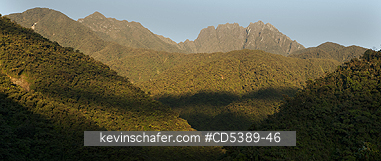 PERU, SCENIC: Mt. Kanaqhuai, highest peak in Manu National Park, Sunrise over Cosnipata Valley, Southeast Peru