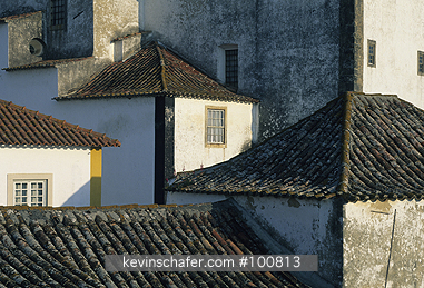 PORTUGAL: Portugal, Obidos, Roofs of old city.