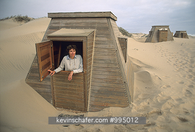 NAMIBIA: Namibia, Skeleton Coast National Park, Tourist at Cape Frio Camp.